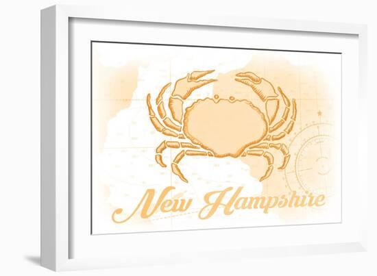 New Hampshire - Crab - Yellow - Coastal Icon-Lantern Press-Framed Art Print