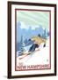 New Hampshire - Downhill Skier-Lantern Press-Framed Art Print