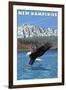 New Hampshire - Eagle Fishing-Lantern Press-Framed Art Print