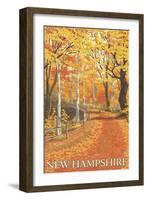 New Hampshire, Fall Colors Scene-Lantern Press-Framed Art Print