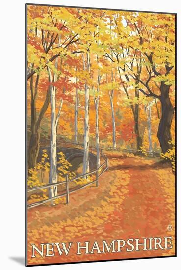 New Hampshire, Fall Colors Scene-Lantern Press-Mounted Art Print