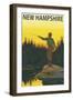 New Hampshire - Fisherman-Lantern Press-Framed Art Print