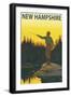 New Hampshire - Fisherman-Lantern Press-Framed Art Print