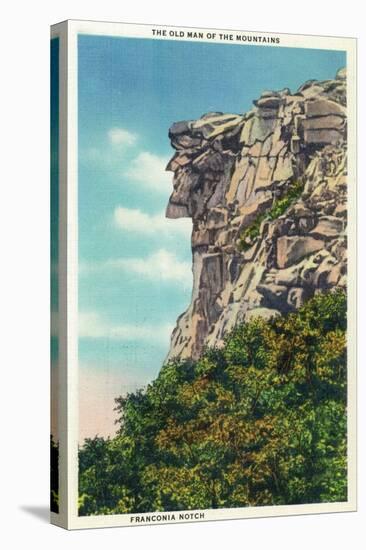 New Hampshire - Franconia Notch State Park View of the Old Man of the Mts-Lantern Press-Stretched Canvas