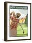 New Hampshire - Golfing Scene-Lantern Press-Framed Art Print