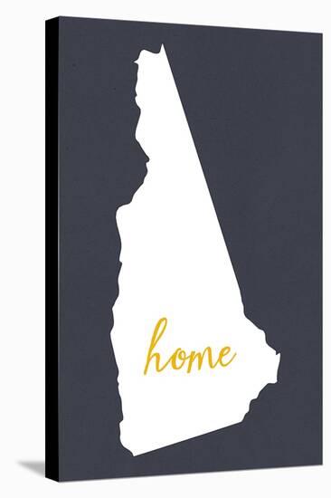 New Hampshire - Home State - Gray-Lantern Press-Stretched Canvas