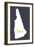 New Hampshire - Home State - Gray-Lantern Press-Framed Art Print