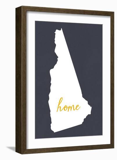 New Hampshire - Home State - Gray-Lantern Press-Framed Art Print