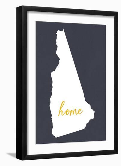 New Hampshire - Home State - Gray-Lantern Press-Framed Art Print