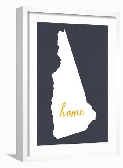 New Hampshire - Home State - Gray-Lantern Press-Framed Art Print