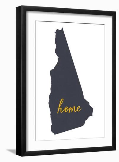 New Hampshire - Home State - White-Lantern Press-Framed Art Print