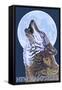 New Hampshire - Howling Wolf-Lantern Press-Framed Stretched Canvas