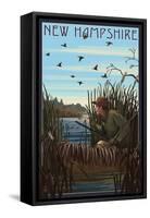 New Hampshire - Hunter and Lake-Lantern Press-Framed Stretched Canvas