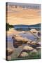 New Hampshire - Lake Sunrise Scene-Lantern Press-Stretched Canvas