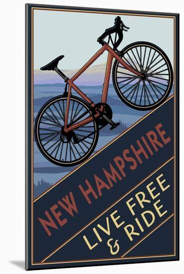 New Hampshire - Live Free and Ride - Mountain Bike-Lantern Press-Mounted Art Print