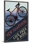 New Hampshire - Live Free and Ride - Mountain Bike-Lantern Press-Mounted Art Print