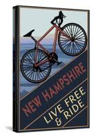 New Hampshire - Live Free and Ride - Mountain Bike-Lantern Press-Stretched Canvas