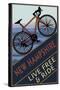 New Hampshire - Live Free and Ride - Mountain Bike-Lantern Press-Stretched Canvas