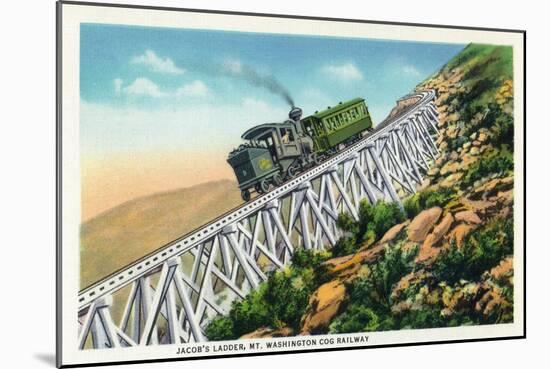 New Hampshire - Mt Washington Cog Railway, Jacob's Ladder-Lantern Press-Mounted Art Print