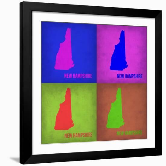 New Hampshire Pop Art Map 1-NaxArt-Framed Art Print