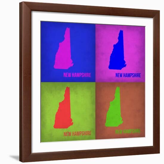 New Hampshire Pop Art Map 1-NaxArt-Framed Art Print