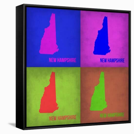 New Hampshire Pop Art Map 1-NaxArt-Framed Stretched Canvas