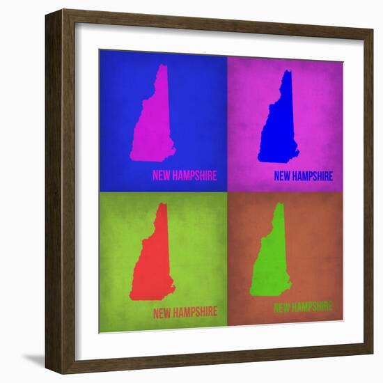 New Hampshire Pop Art Map 1-NaxArt-Framed Art Print