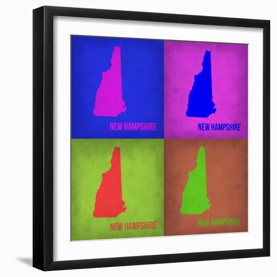 New Hampshire Pop Art Map 1-NaxArt-Framed Art Print