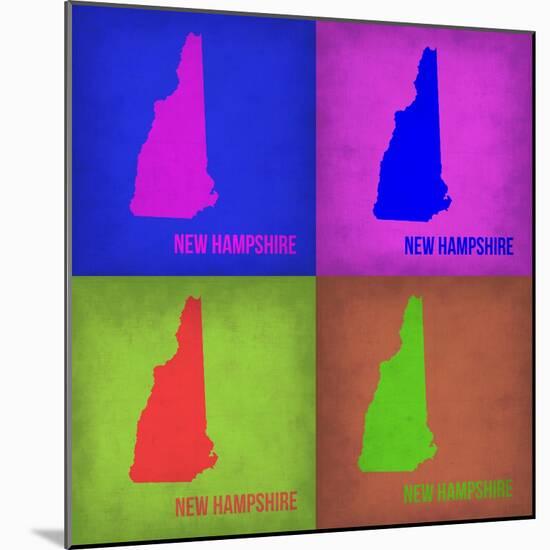 New Hampshire Pop Art Map 1-NaxArt-Mounted Art Print