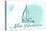 New Hampshire - Sailboat - Teal - Coastal Icon-Lantern Press-Stretched Canvas