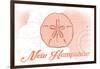 New Hampshire - Sand Dollar - Coral - Coastal Icon-Lantern Press-Framed Premium Giclee Print