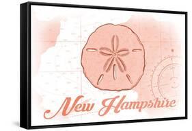 New Hampshire - Sand Dollar - Coral - Coastal Icon-Lantern Press-Framed Stretched Canvas
