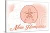 New Hampshire - Sand Dollar - Coral - Coastal Icon-Lantern Press-Stretched Canvas