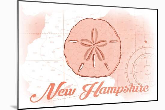 New Hampshire - Sand Dollar - Coral - Coastal Icon-Lantern Press-Mounted Art Print