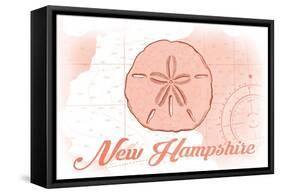 New Hampshire - Sand Dollar - Coral - Coastal Icon-Lantern Press-Framed Stretched Canvas