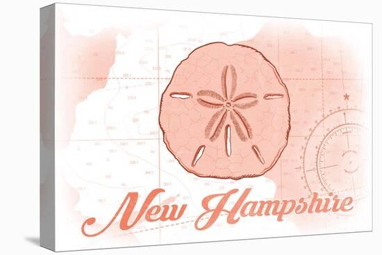 New Hampshire - Sand Dollar - Coral - Coastal Icon-Lantern Press-Stretched Canvas