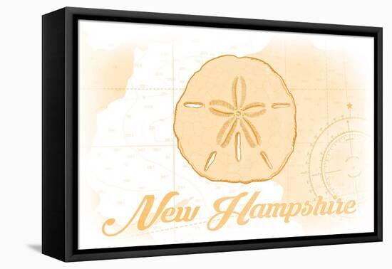 New Hampshire - Sand Dollar - Yellow - Coastal Icon-Lantern Press-Framed Stretched Canvas