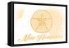 New Hampshire - Sand Dollar - Yellow - Coastal Icon-Lantern Press-Framed Stretched Canvas