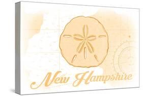 New Hampshire - Sand Dollar - Yellow - Coastal Icon-Lantern Press-Stretched Canvas