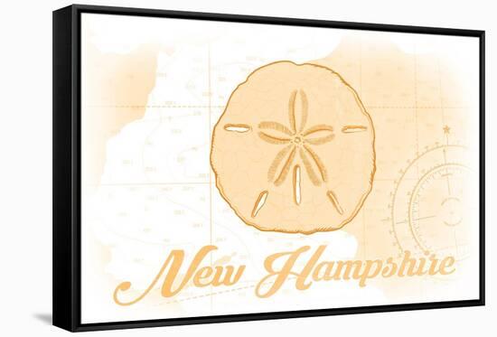 New Hampshire - Sand Dollar - Yellow - Coastal Icon-Lantern Press-Framed Stretched Canvas