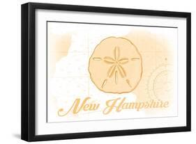 New Hampshire - Sand Dollar - Yellow - Coastal Icon-Lantern Press-Framed Art Print