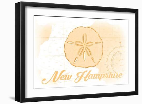 New Hampshire - Sand Dollar - Yellow - Coastal Icon-Lantern Press-Framed Art Print