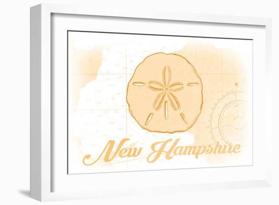 New Hampshire - Sand Dollar - Yellow - Coastal Icon-Lantern Press-Framed Art Print