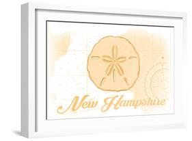 New Hampshire - Sand Dollar - Yellow - Coastal Icon-Lantern Press-Framed Art Print