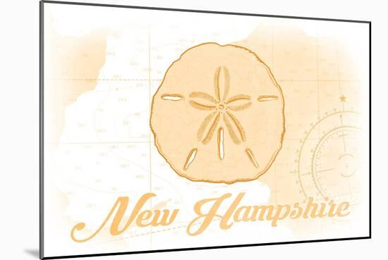 New Hampshire - Sand Dollar - Yellow - Coastal Icon-Lantern Press-Mounted Art Print