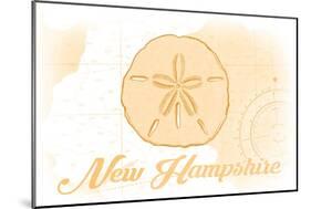 New Hampshire - Sand Dollar - Yellow - Coastal Icon-Lantern Press-Mounted Art Print