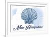 New Hampshire - Scallop Shell - Blue - Coastal Icon-Lantern Press-Framed Art Print