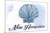 New Hampshire - Scallop Shell - Blue - Coastal Icon-Lantern Press-Mounted Art Print