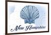 New Hampshire - Scallop Shell - Blue - Coastal Icon-Lantern Press-Framed Premium Giclee Print