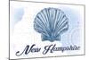 New Hampshire - Scallop Shell - Blue - Coastal Icon-Lantern Press-Mounted Art Print